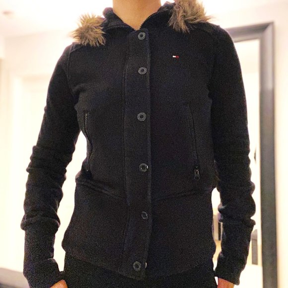 Tommy Girl Removable Faux Fur Trim Hoodie - Picture 3 of 7